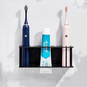 Porte-brosse à dents mural électrique noir dentifrice pour étagère de salle de bain blanc support de rangement maison Drop 230217