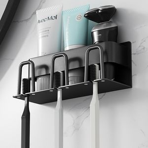 Porte-brosse à dents avec tasse salle de bain organisateur dentifrice support de stockage rasoir support étagère accessoires 230217