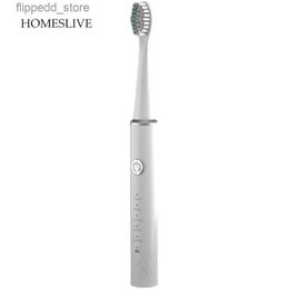 Brosse à dents HOMESLIVE vibrant adulte 5 Modes de charge brosse à dents électrique à ultrasons tête de remplacement étanche nettoyage fort tête souple Q231117