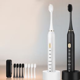 Tandenborstel IPX-7 Waterdichte elektrische sonische tandenborstels Volwassenen Oplaadbaar 4 8 42000 Micro 6-speed aanpassingskoppen Mondstuk voor tandartsen 230824