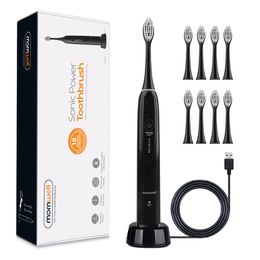 Tandenborstel Mornwell Sonic Electric Tooth Brush D02B volwassen timer borstel 3 modus USB Charger Oplaadbare tandenborstels vervangende koppen ingesteld 230411