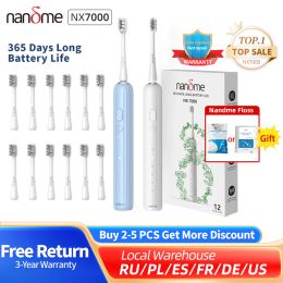 Brosse à dents Nandme NX7000 Smart Sonic Electric Electric Brosse ultrasound ipx7 Brosse à dents rechargeable 5 Mode Smart Time Whitener Brosse