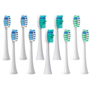 Brosse à dents Nouvelles têtes de pinceau de remplacement 10pcs pour Philips HX3 / HX6 / HX8 / HX9 Brosse de dents électrique Soft Dupont Vacuum