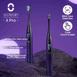 Brosse à dents Oclean x Pro Smart Sonic Kit de brosse à dents électrique Ipx7 Ultrasound Whiten Brush Kit de brosse à dents à ultrasons automatique rechargeable 0511