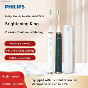 Brosse à dents Philips HX2451 Configuration boîte de stérilisation intelligente brosse à dents électrique sonique adulte entièrement automatique Rechargeable