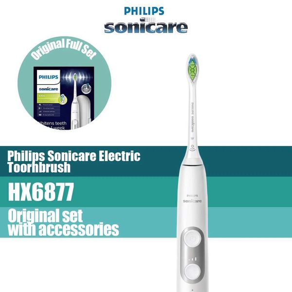 Brosse à dents Philips Sonicare 6100 HX6877 Brosse à dents électrique Sonic pour la tête de remplacement adulte blanc Q240528
