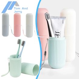 Tandenborstel draagbare reistandenborstel beker afneembare tandenborstel opbergdoos inclusief 2 kopjes tandpasta opbergt tandenborstel en drager