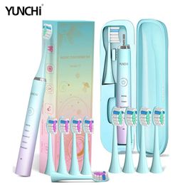 Tandenborstel Draagbare Yunchi Sonic Elektrische tandenborstel voor volwassenen 5 standen 2 minuten Slimme timer USB Oplaadbaar 4 uur Snel opladen Laatste gebruik 45 dagen 231113