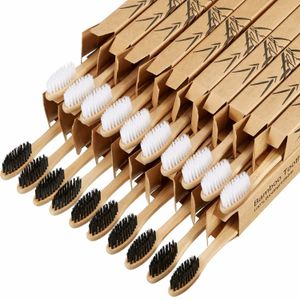 Cepillo de dientes Rainbow Bamboo Banister Brush Natural Soft Hair Tooth Ecofriendly es Herramientas de cuidado de limpieza oral20PCSPack 230228