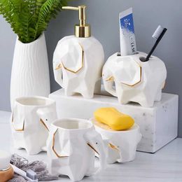 Brosse à dents accessoires de salle de bain en céramique ensemble de brosse à dents éléphants.