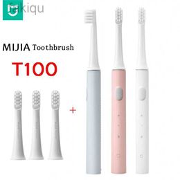 Tandenborstelige ontsmettingsmiddel Mijia Sonic Electric Tandborstel T100 volwassen ultrasone automatische tandenborstel USB oplaadbare waterdichte tandenborstel kop 240413