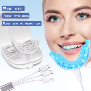 Tandenborstel Sanitizer Smart LED Tanden Bleken Draagbare USB Opladen Led Blauw Licht Tandheelkundige Instrument Apparaat Apparatuur 230621