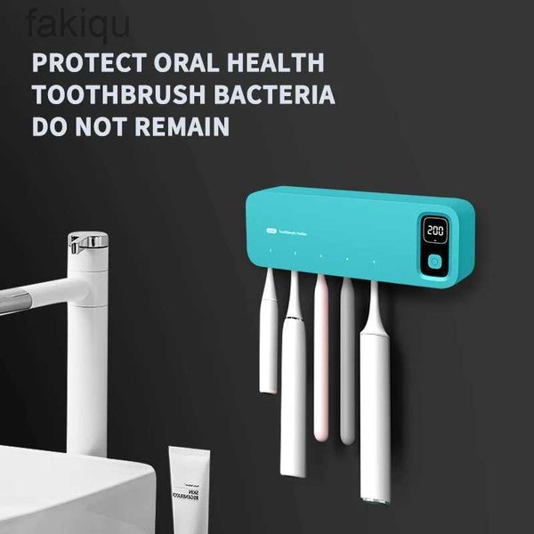 Cepillo de dientes desinfectante de dientes UV Cepillo de dientes recargable de esterilización UV de la pared Montadia de secado rápido con pantalla LED Accesorios de baño 240413
