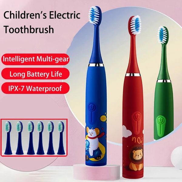 Brosse à dents Sarmocare Kid's Sonic Electric Brosse à dents batterie Smart Timer Cartoon Match Children par remplacer la tête de brosse à dents