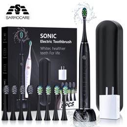 Tandenborstel Sarmocare S700 Pro Sonische elektrische tandenborstel 5-modus tandenborstel Ultrasone automatische tandenborstel Oplaadbaar Volwassen Waterdicht 230824