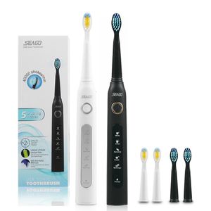 Tandenborstel zeo elektrische tandenborstel oplaadbare sonische reistandenborstel vervangende koppen smart timer IPX7 waterdicht 5 modi volwassen 230518