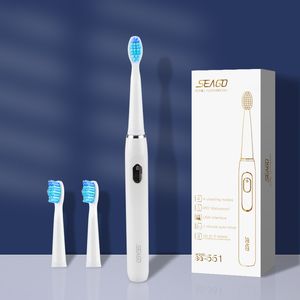 Tandenborstel Seago Sonic Electric Recargeerable 4 modi met 3 vervangbare borstelkoppen 2 min Smart timer draagbaar voor reisgeschenk 230517