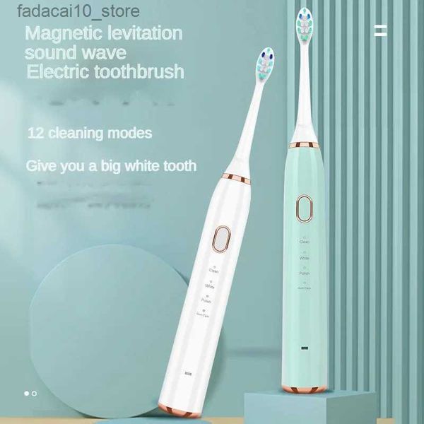 Brosse à dents Smart Sonic Adulte Brosse à dents électrique 12 Mode de nettoyage Fonction de mémoire haute fréquence USB Rechargeable Blanchiment efficace des dents Q240202