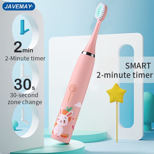 Brosse à dents Sonic électrique pour enfants brosse à dents enfants étanche nettoyage des dents blanchiment poils souples J259 230627