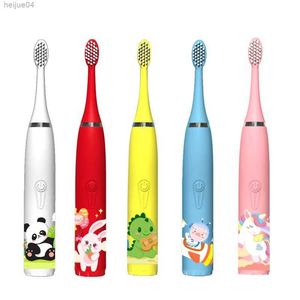 Tandenborstel Sonic elektrische tandenborstel Kinderen Clean Timer Cartoon Kids met vervangende kop Ultrasoon IPX6 waterdicht oplaadbaar