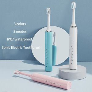Brosse à dents Sonic brosse à dents électrique brosses à dents rechargeables minuterie adulte lavable Ultra sonique blanchiment électronique nettoyage des dents 231007