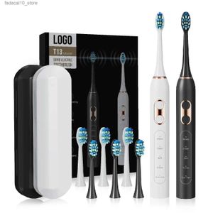 Tandenborstel Sonic elektrische tandenborstel timerborstel 5-modus USB-oplader opladen diepreinigende tandenborstel vervangen door headset Q240202