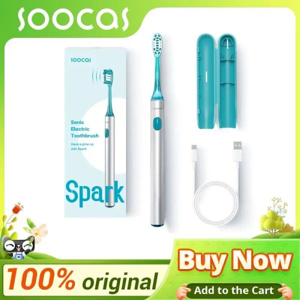 Brosse à dents SOOCAS Spark sonic électrique brosse à dents Smart Nettoyage Brosse à dents ultrasonore avec brosse à dents de remplacement Portable