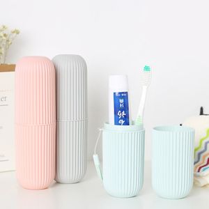 Tandenborstelopslagkas beker voor reizende plastic doos orale draagbare tandpasta houder huishoudelijke organisator