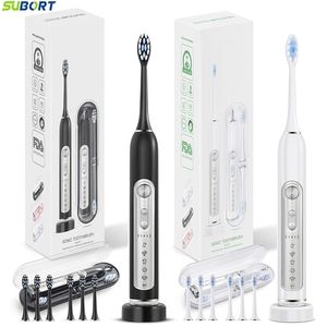 Toothbrush SUBORT Super Sonic Electric es for Adults Kid Smart Timer Whitening IPX7 Waterproof Replaceable Heads Set 220921