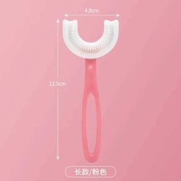 Brosse à dents Brosse à dents enfants 360 degrés en forme de U enfant brosse à dents dents brosse Silicone enfants dents soins bucco-dentaires CleaningL2401