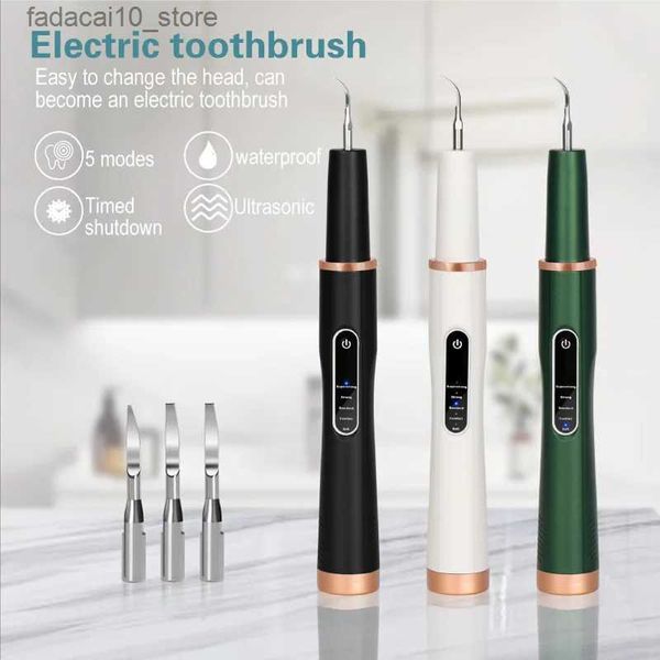 Cepillo de dientes Escalador dental ultrasónico para dientes Mancha de sarro Removedor de cálculo dental Eléctrico Sonic Dientes Limpiador de placa Eliminación de piedra dental Q240202