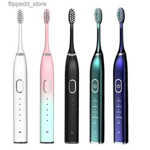 Brosse à dents Brosse à dents électrique ultrasonique Sonic USB Brosse à dents en métal rechargeable IPX7 Étanche Adultes Blanchiment des dents Propre Sensible 1 Q231117