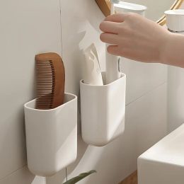Boîte de rangement murale de brosse à dents peut égoutter l'eau adaptée au rangement de dentifrice et de brosse à dents sur le mur de la salle de bain