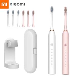 Brosse à dents Xiaomi Sonic électrique Brosse à dents 6 modes IPX7 D des dents étanches blanchissantes Smart Electric Wething Brosses avec support de brosse à dents
