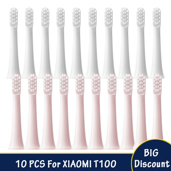 Brosses À Dents Tête 10PCS Pour XIAOMI MIJIA T100 Têtes De Brosse De Remplacement Sonic Brosse À Dents Électrique Aspirateur DuPont Poils Souples Buses Adaptées 230410