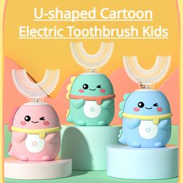 Brosses à dents Smart 360 degrés sonic électrique Silicone Automatic Kids Brosse u forme Blue Light Children Enfants Dent Brush 230921