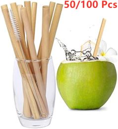 Tandenborstels nieuwe stijl herbruikbare bamboe rietjes, BPA -vrije bamboe rietjes herbruikbare biologische, eco rietjes alternatief voor plastic rietjes, sterk duurzaam