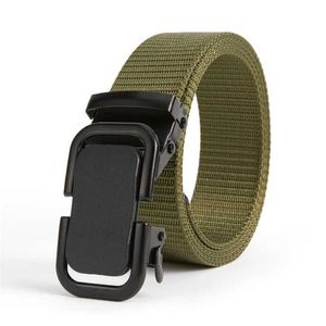 Ceinture pour hommes sans dents avec boucle automatique ceinture en toile de nylon tissée pour l'entraînement en plein air et les loisirs ceinture polyvalente 240315