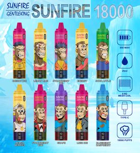 Top 1 Sunfire 18000 Puffes avec écran Affichage Vape 25ml E liquide 850mAh Énorme Vapor Puff 18000 15000 15K 18K 20K PEN CORcA