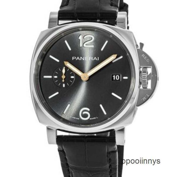 Top 10 de montres mécaniques Panerei Luminor Wristcs Swiss Technology Brand New Luminor en raison de 42 mm Strap en cuir gris Watch Pam01250 S2J3