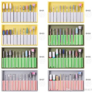 10PCS Nail Drill Bits Set Ceramic Diamond Milling Cutters Manicure Files Electric Nails Gel Remover Grind Tool