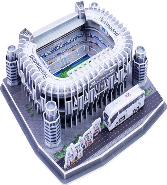 TOP 160pcsset Cristiano Ronaldo Santiago Bernabeu competición juego de fútbol estadios edificio modelo juguete para regalo original box9947502