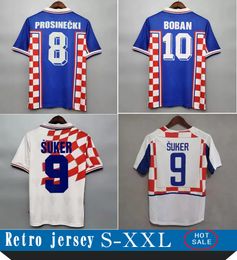 Top 1998 2002 SUKER Retro jerseys Boban Croatia Voetbaltrui vintage klassiek Prosinecki voetbalshirt SOLDO STIMAC TUDOR MATO BAJIC maillot de foot 98 02