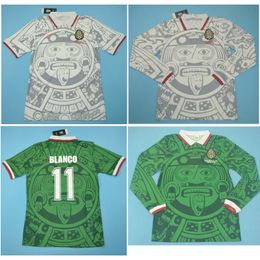 Top 1998 Mexique Retro Jerseys Classic Vintage LUIS GARCIA BLANCO Maillot de football Home Green HERNANDEZ 98 maillot de football camisa de futebol maillot de foot