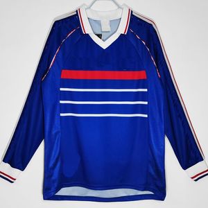 1998 RETRO maillots de football à manches longues HENRY THURAM Thaïlande chemises Accueil classique AWAY futbol kits hommes Maillots de France maillot de football