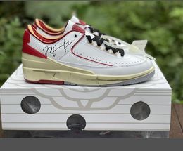 2 Low White Red mens Basketball Shoes 2s Varsity Outdoor Sports Skateboard Black Royal Blue Sneakers DJ4375-004 DJ4375-106 Con caja original us 7-13