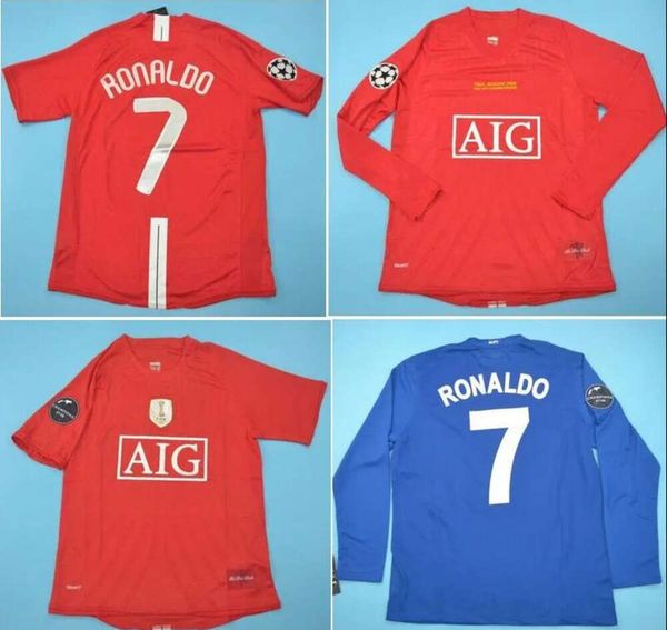 Top 20 Manchester FINAL MOSCOU RONALDO Retro Jerseys Classic Vintage 08 09 SCHOLES VIDIC Maillot de football ROONEY Football Shirts Utd Maillot De jersey 66kb