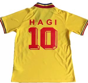 1994 Equipo nacional Camisetas de fútbol amarillas HAGI RADUCIOIU POPESCU ROMANIAS CAMISETAS DE FÚTBOL Visitante Rojo RETRO 94 Kits de camiseta hombres Maillots de Football Jersey