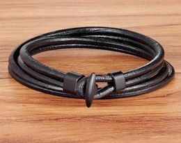 Top 2019 Bracelets en cuir à crochet de mode 2019 pour hommes Boys populaires Knight Courage Bandage Charme Bracelets d'ancre noir X070695586982824965