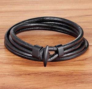 Top 2019 Bracelets en cuir à crochet de la mode pour hommes Garçons populaires Knight Courage Bandage Charme Black Anchor Bracelets X070695586985014561